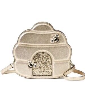 Kate Spade Women’s Crossbody Bag Small Gold Beehive Rabbit Hole Novelty Bee Hive